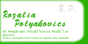 rozalia polyakovics business card